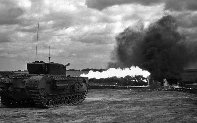 A Churchill 'Crocodile' Flame-Throwing Tank