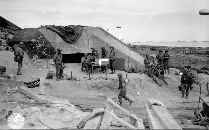 American Troops In Front Of An H667 Casemate