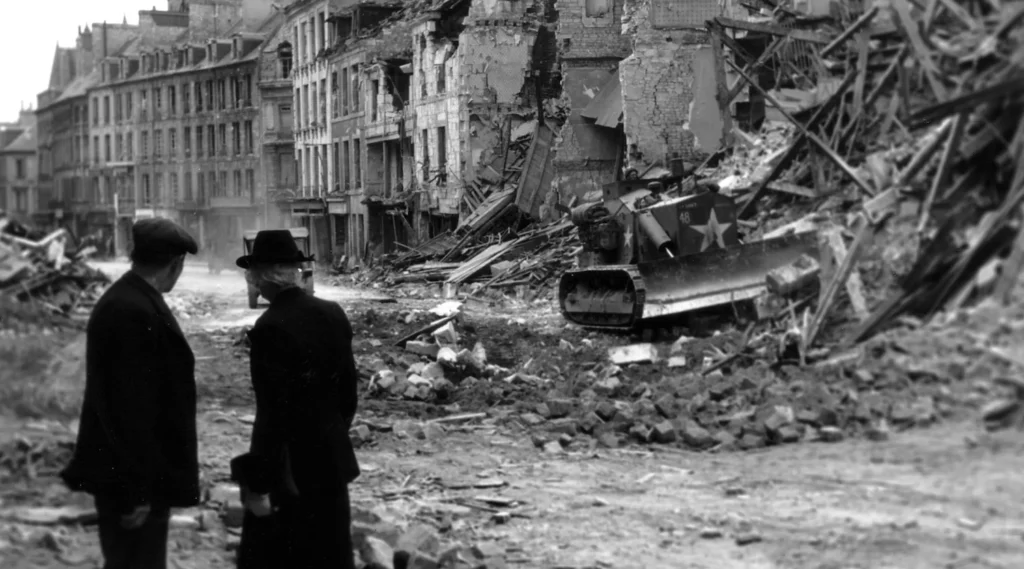 City Of Caen Bombed During WW2