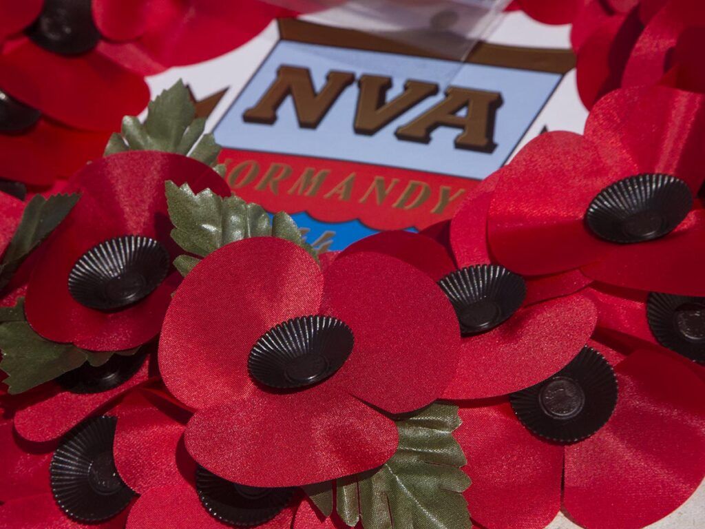 Commemorative Wreath At Hermanville War Cemetery
