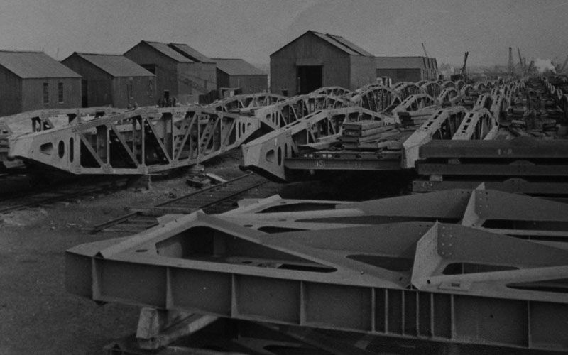 Elements of Whale (Roadway) Sections in Various Stages of Construction
