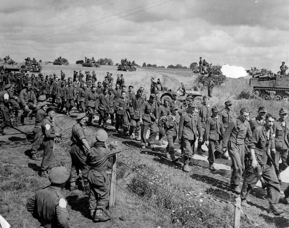 German Prisoners On Road Near Argentan