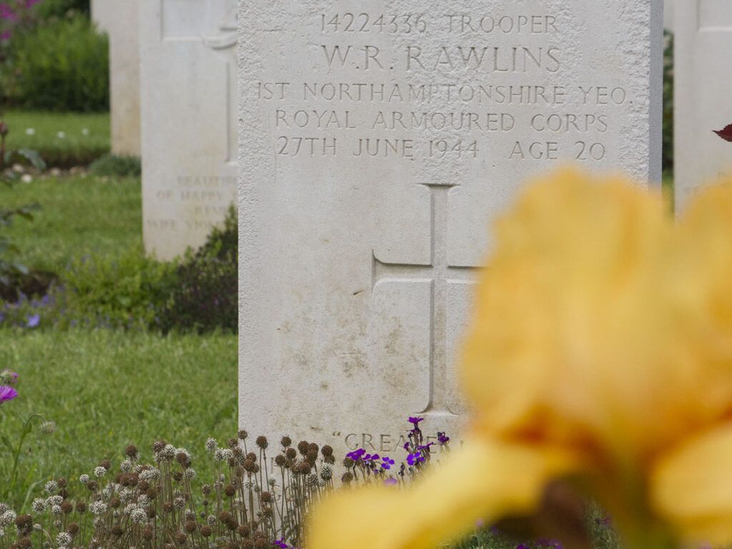 Headstone at Hottot-les-Bagues War Cemetery