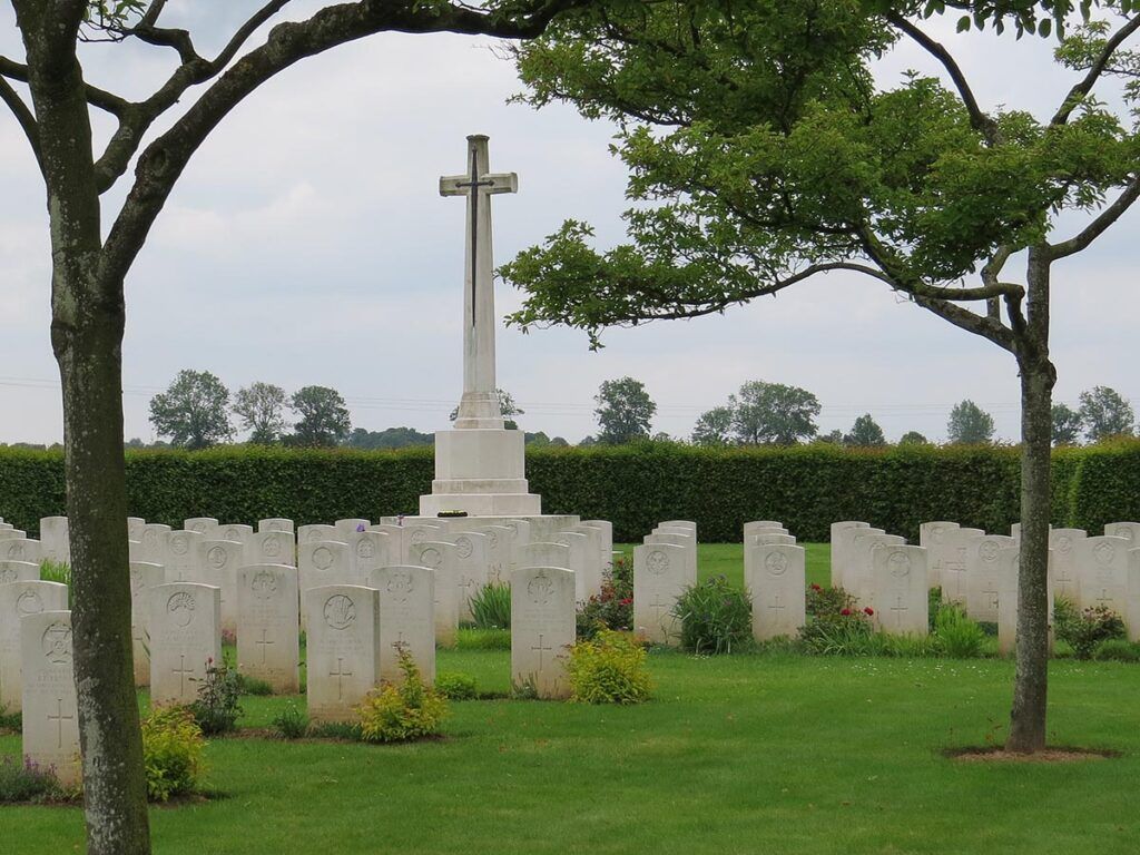 Headstones At Banneville-La-Campagne War Cemetery
