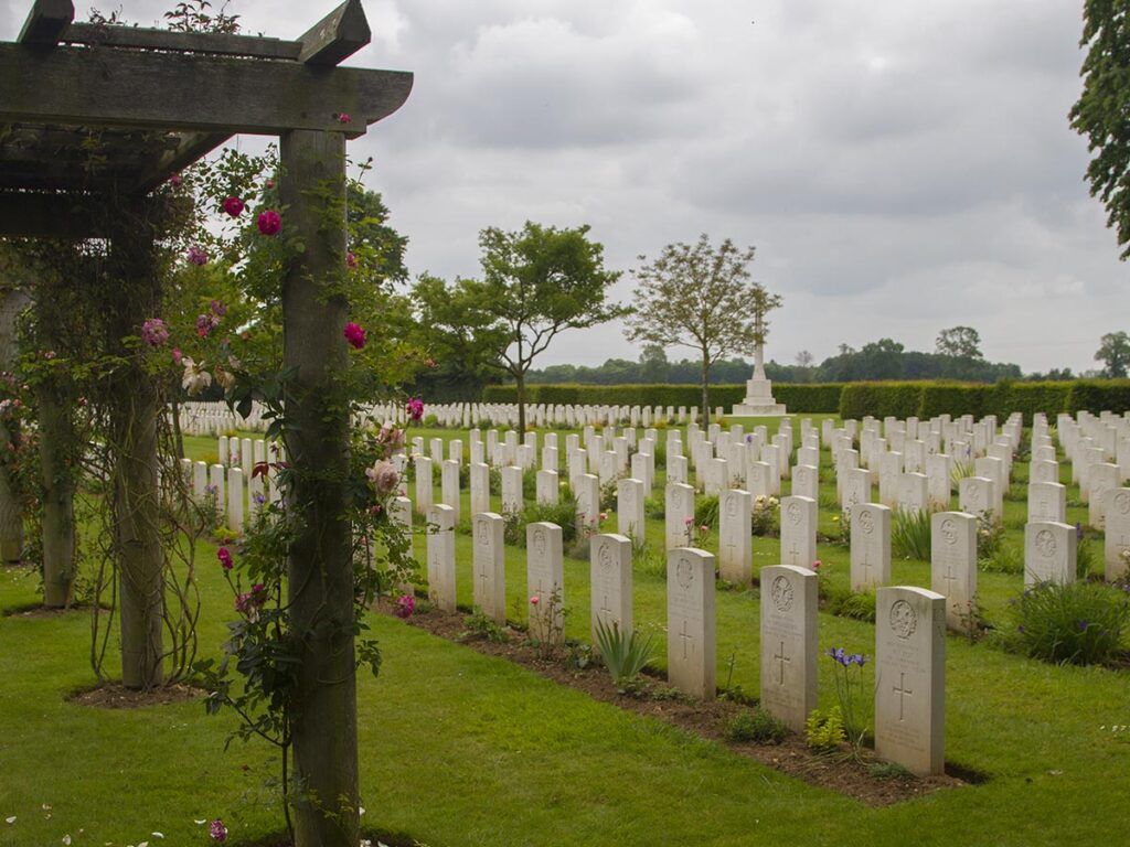 Headstones at Banneville-La-Campagne War Cemetery