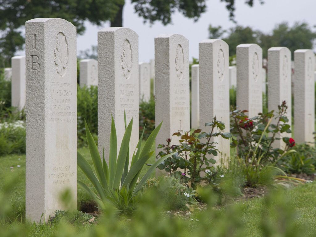 Headstones at Hottot-les-Bagues War Cemetery
