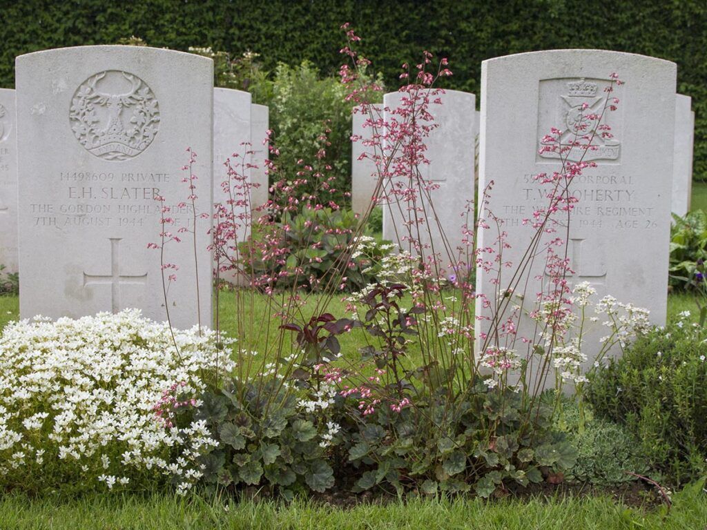 Headstones at St. Charles de Percy War Cemetery