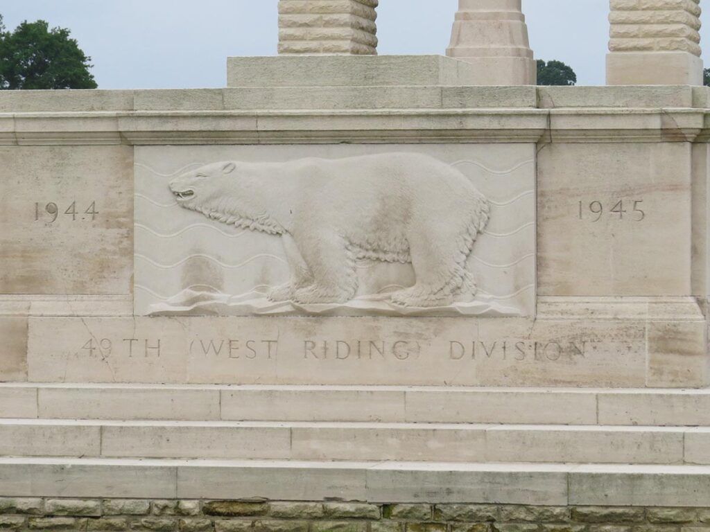 Memorial Honoring 49th West Riding Division at Fontenay-le-Pesnel War Cemetery