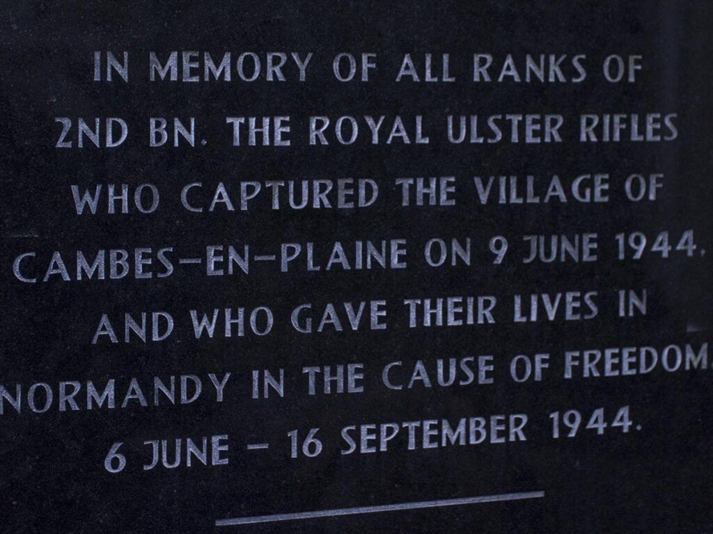 Memorial Plaque To 2nd Battalion The Royal Ulster Rifles