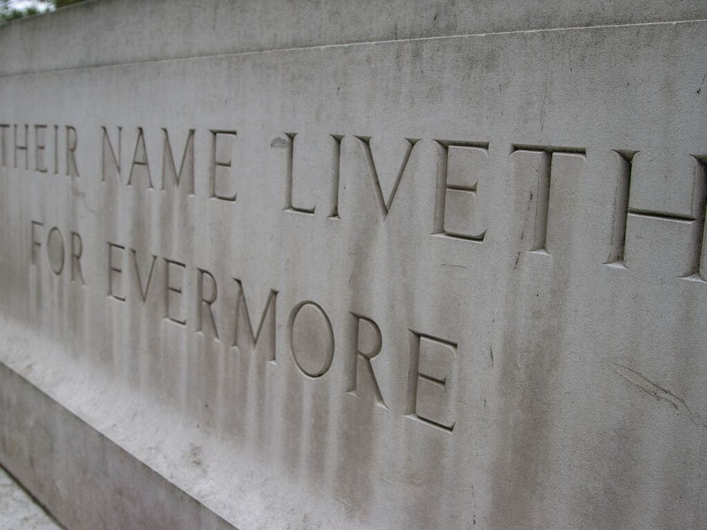 Memorial Stone At Banneville La Campagne War Cemetery