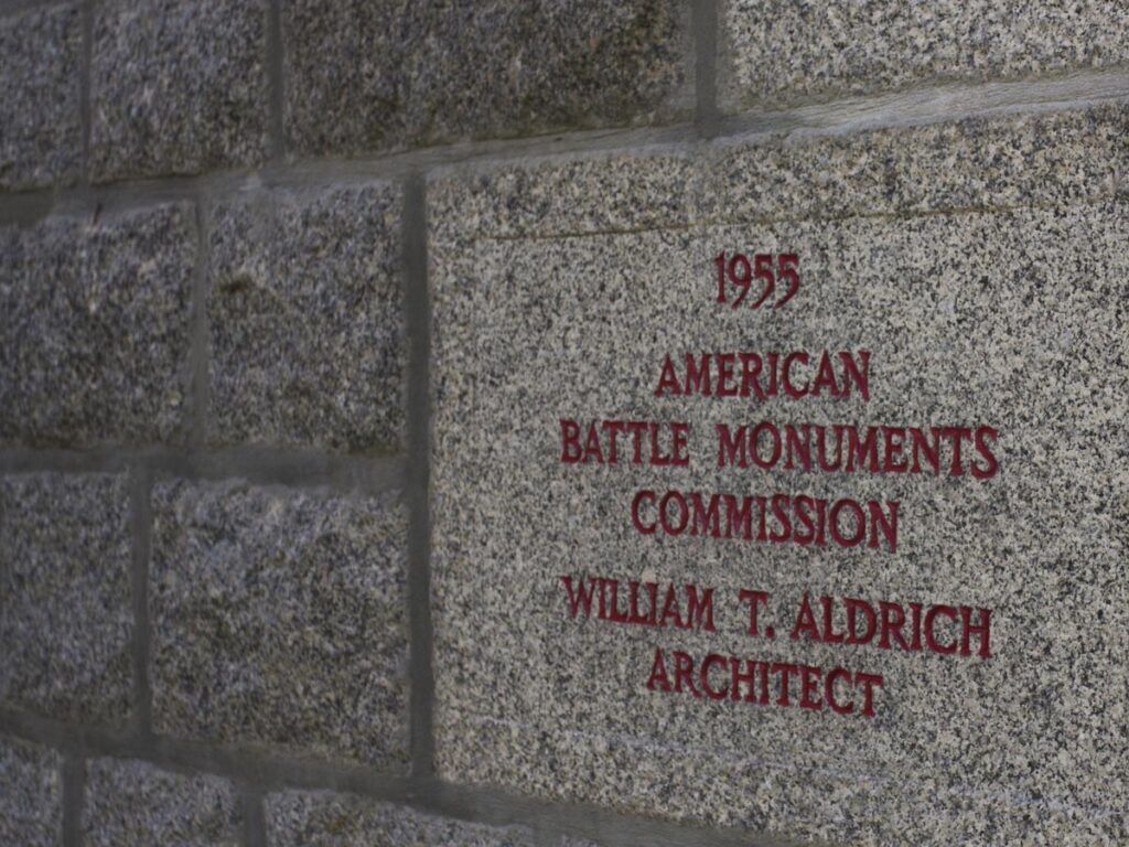 Memorial Wall At Brittany American Cemetery At Saint James