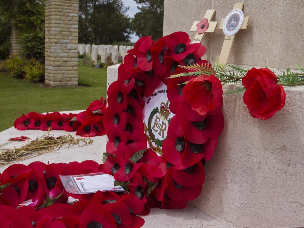 Remembrance Wreath At Ryes War Cemetery