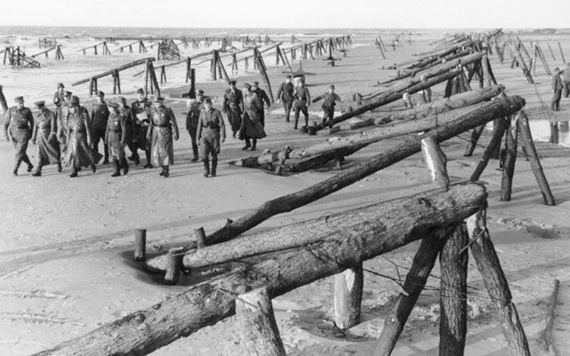 Rommel Inspects Beach Defenses In Normandy