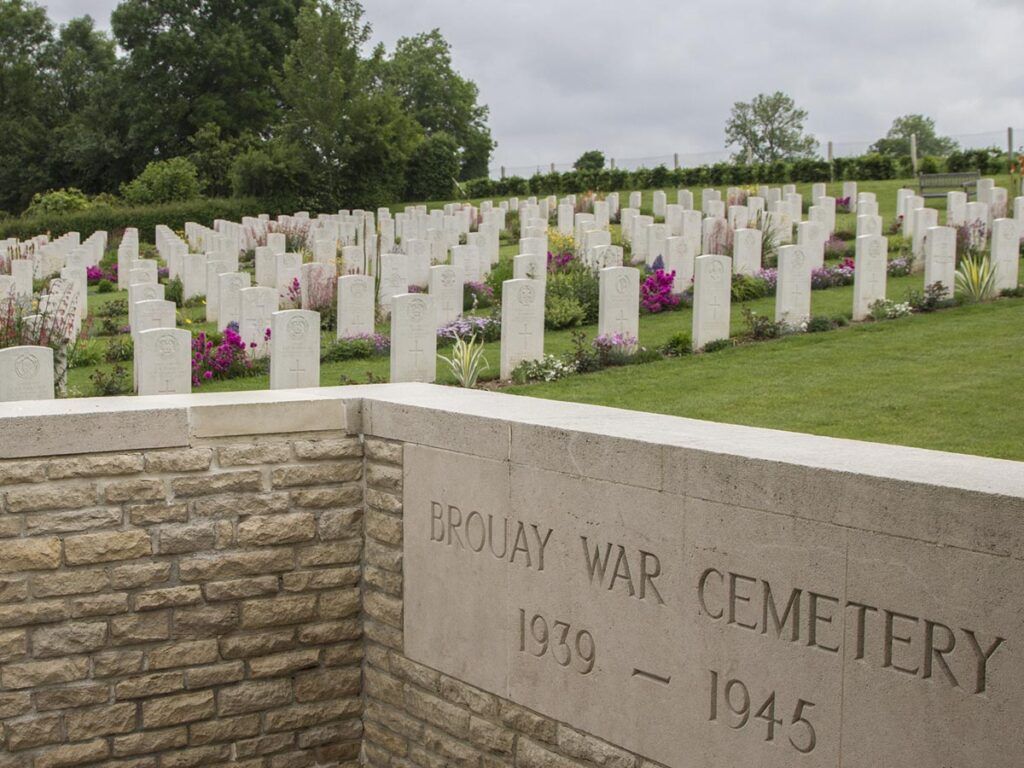 Rows Of Headstones At Brouay War Cemetery