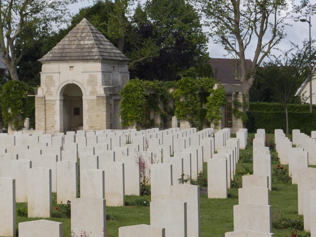 Rows of Headstones at La Délivrande War Cemetery