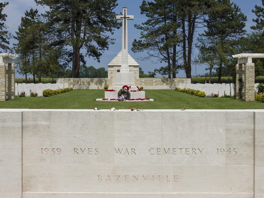Ryes War Cemetery Entry Sign