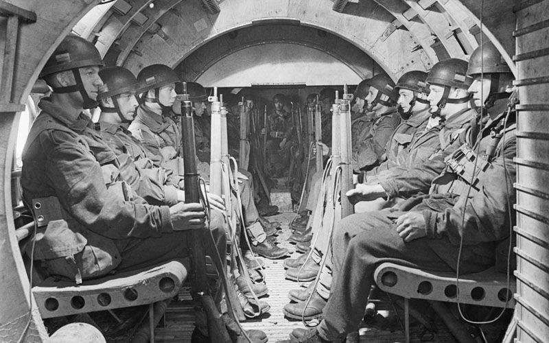 Troops Inside The Fuselage Of A Horsa Glider