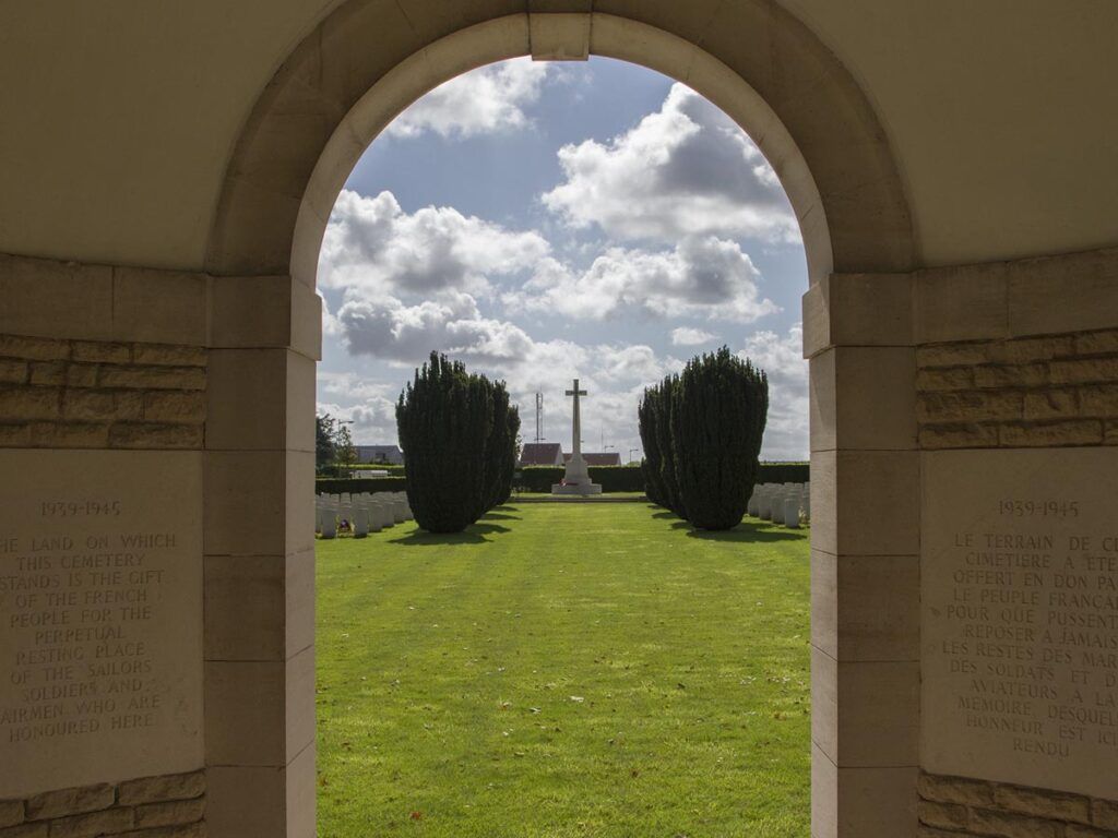 View Of La Delivrande War Cemetery From Arch
