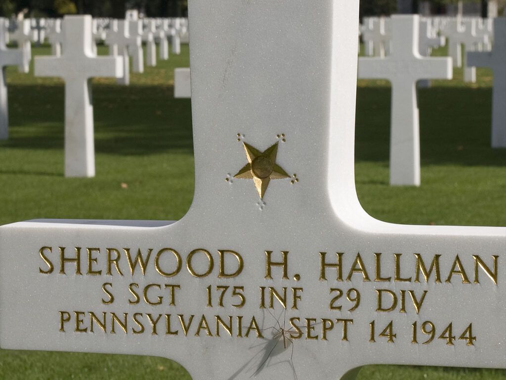 White Cross At Brittany American Cemetery At Saint James