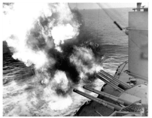 Uss Nevada 14 Inch Guns Firing On Normandy Small